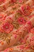 FAB 5 – pink and coral embroidered fabric