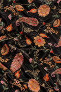 FAB 8 – black embroidered floral fabric