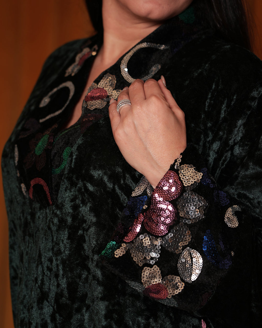 HS3 kaftan Dark Green - side view
