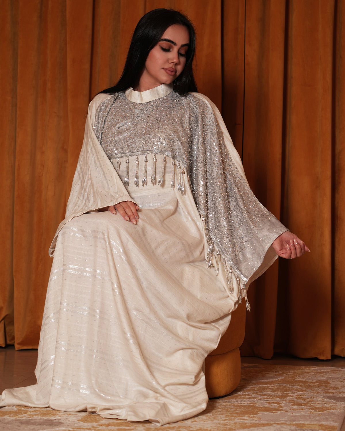 HS2 kaftan - seated pose